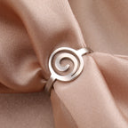 Spiral design ring for women silver round