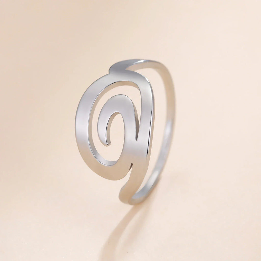 Spiral design ring for women silver