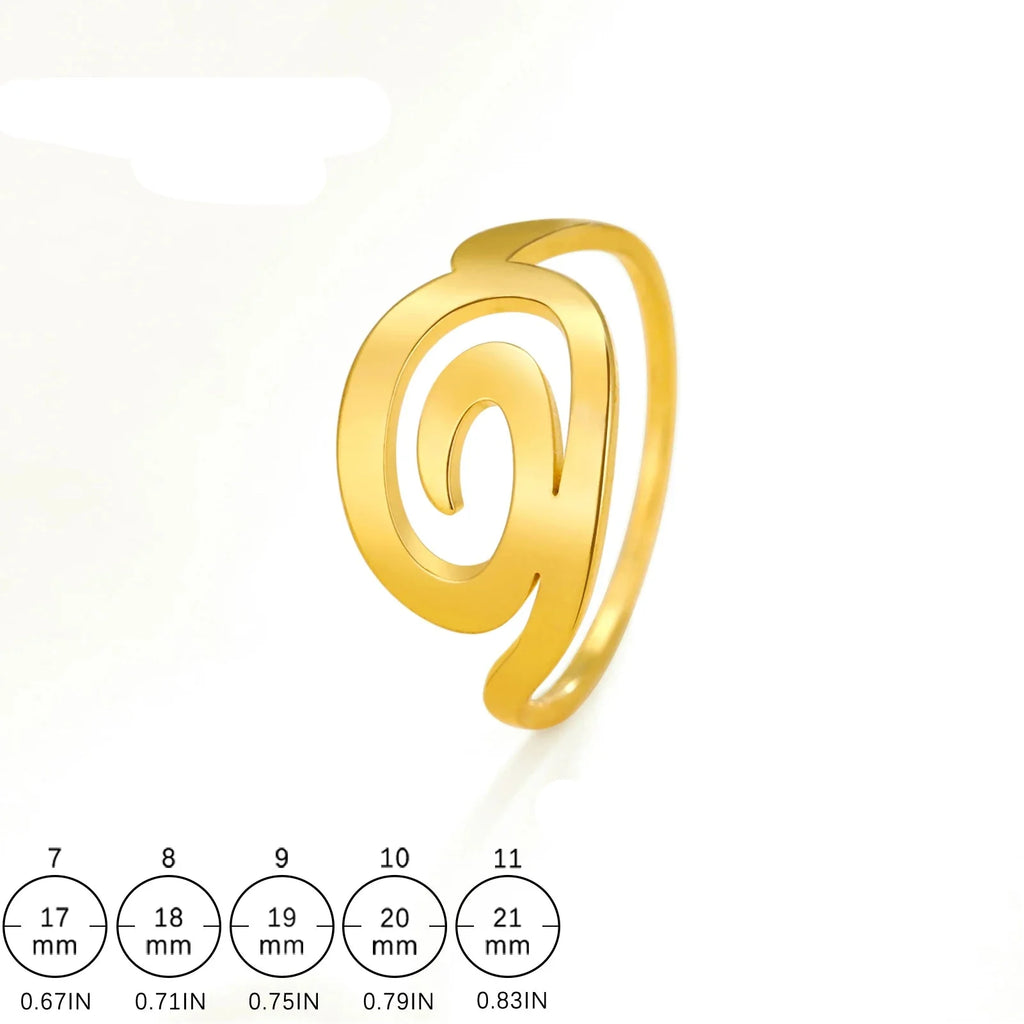Spiral design ring for women gold