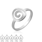 Spiral design ring for women silver round