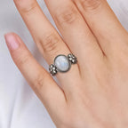 Ring with Floral Band Moonstone