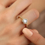 Ring with Heart and white Zircon and silver