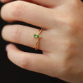 Ring with Stone and Zircon Water Drop