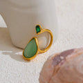 Ring with Water Drop in Natural Stone and Zircon