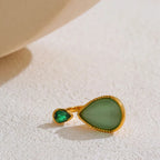 Ring with Water Drop in Natural Stone and Zircon