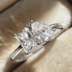 Ring with Water Drop in Silver Zircon