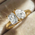 Ring with Water Drop in Gold Zircon