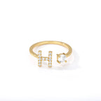 Personalized ring with initial h