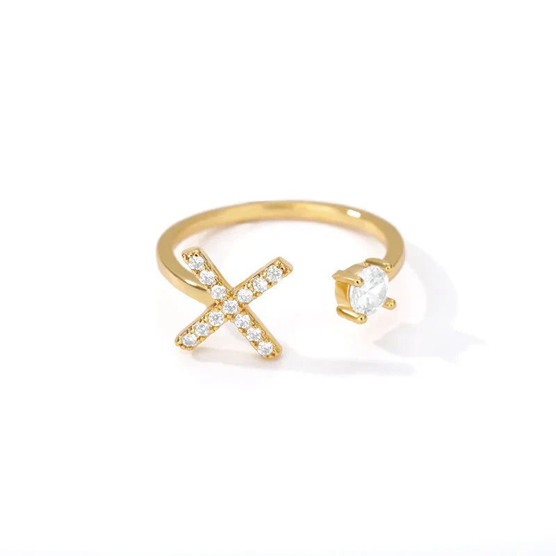 Personalized ring with initial x