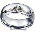 Ring with Mountains for Men silver