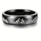 Ring with Mountains for Men black