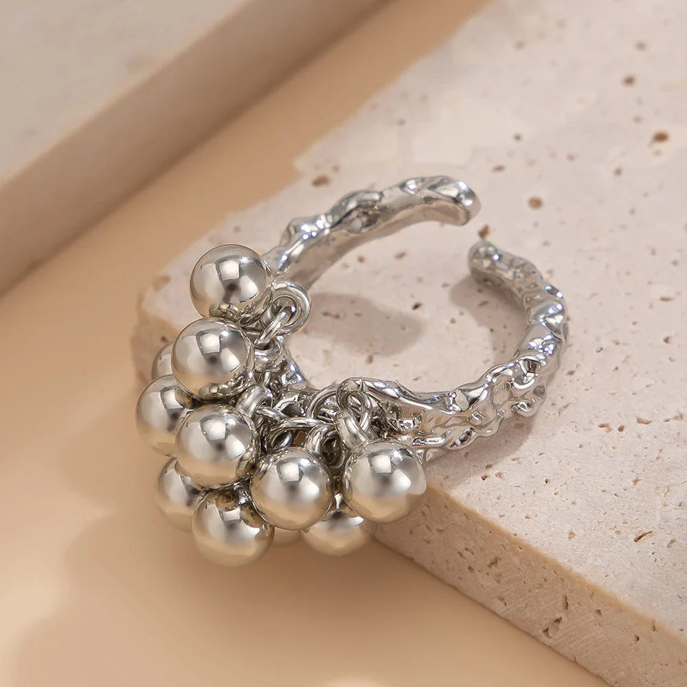 Ring with Silver Beads or Gold beads