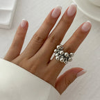 Ring with Silver Beads or Gold beads