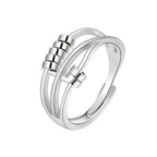 Rotating Bead Anti-Anxiety Ring for Women in Silver
