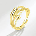 Rotating Bead Anti-Anxiety Ring for Women in Gold