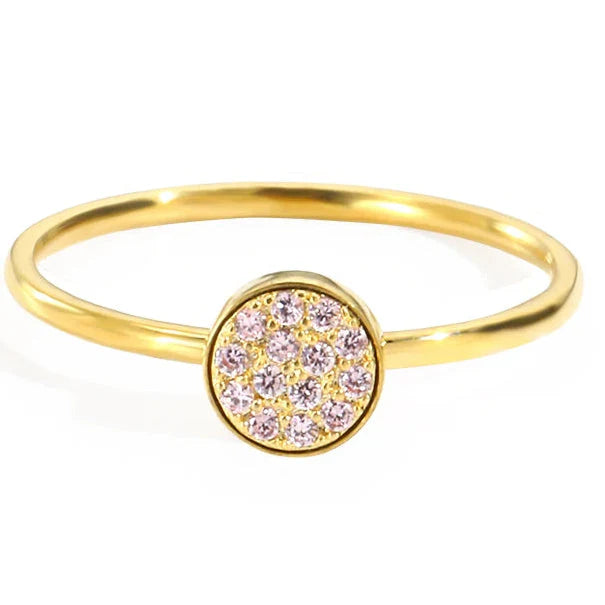 Ring with small round birthstones for women October