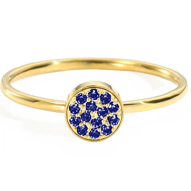 Ring with small round birthstones for women September