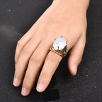 Ring with Natural Moonstone