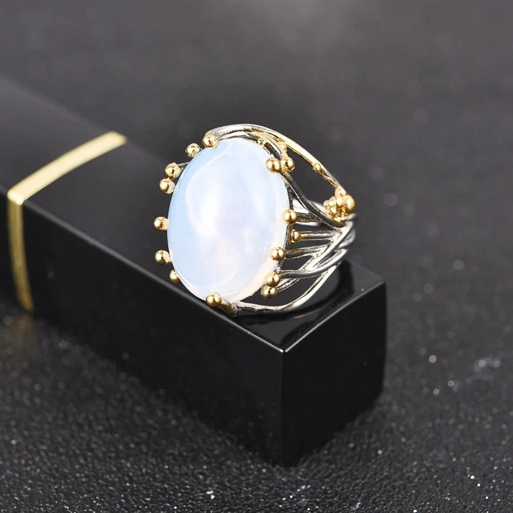 Ring with Natural Moonstone