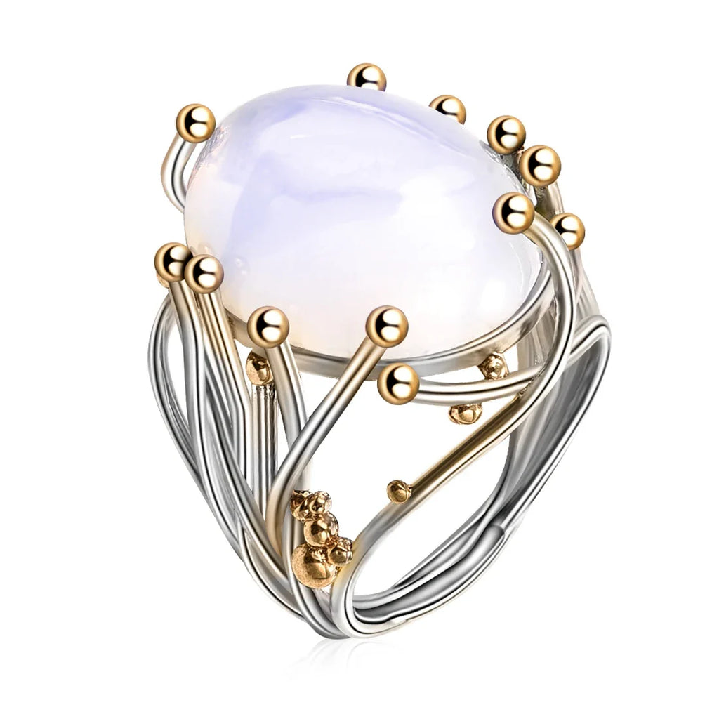 Ring with Natural Moonstone