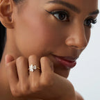 Three-Leaf Clover Ring in Zircon