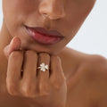 Three-Leaf Clover Ring in Zircon