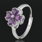 Ring with Four-Leaf Clover in Amethyst Stone