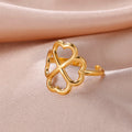 Four-Leaf Clover Ring for Women gold