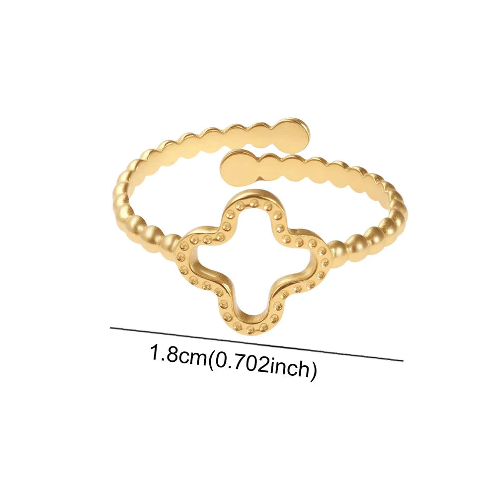Ring with Four-Leaf Clover for Women