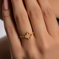 Ring with Four-Leaf Clover for Women gold