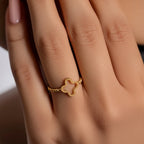 Ring with Four-Leaf Clover for Women gold