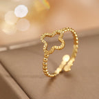 Ring with Four-Leaf Clover for Women gold