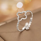 Ring with Four-Leaf Clover for Women silver