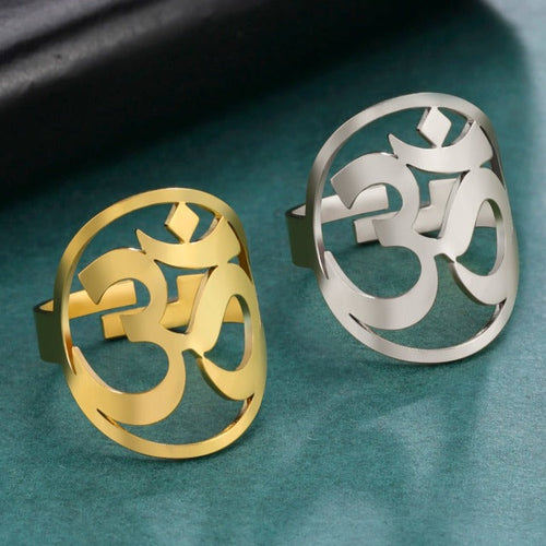 Tibetan Om Buddhist Ring Signet Band Men Women