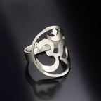 Tibetan Om Buddhist Ring Signet Band Men Women Silver