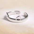 Silver Ears Cat Hug Ring