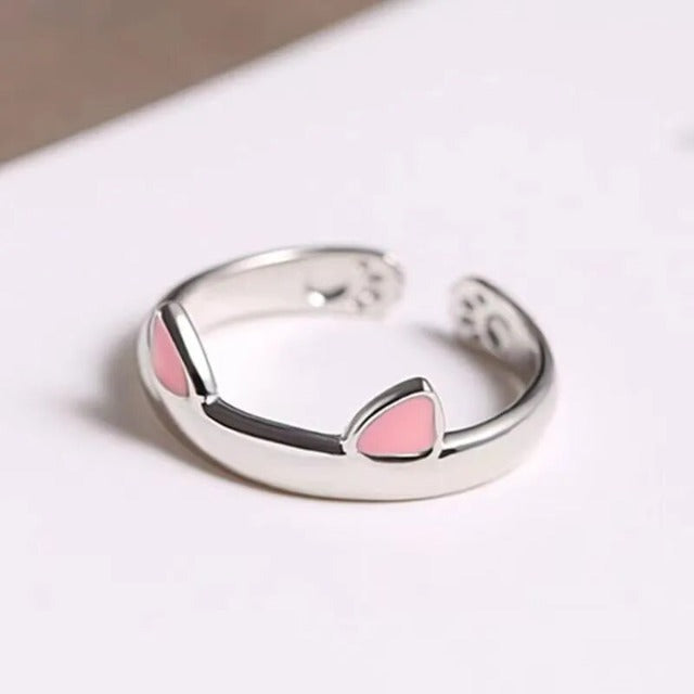 Pink Ears Cat Hug Ring