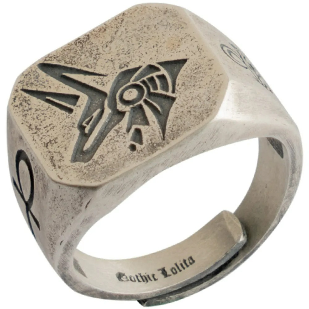 Egyptian Style Anubis Square Ring