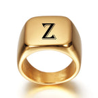 Large personalized men's ring with initial z