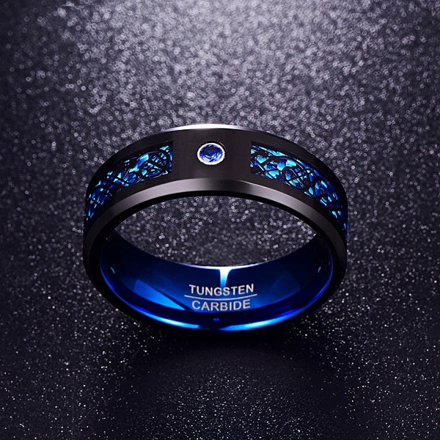 Blue Men's Celtic Ring