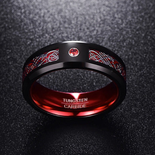 Red Men's Celtic Ring