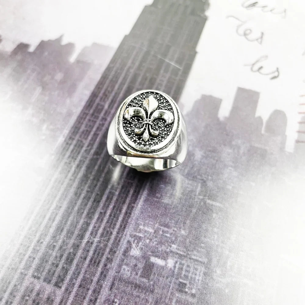 Silver Fleur-de-Lis Signet Ring