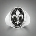 Silver Fleur-de-Lis Signet Ring