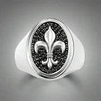 Silver Fleur-de-Lis Signet Ring