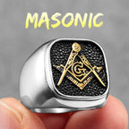 Freemasonry Signet Ring Men’s Ring Silver Gold