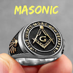 Freemasonry Signet Ring Men’s Ring Silver Gold