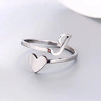 Silver Heart Initial Ring J