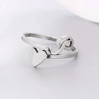 Silver Heart Initial Ring P