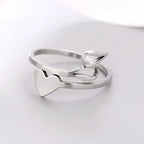 Silver Heart Initial Ring Z
