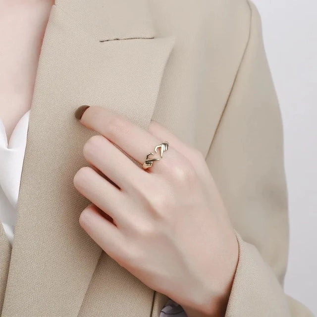 Romantic Heart Silver Ring 